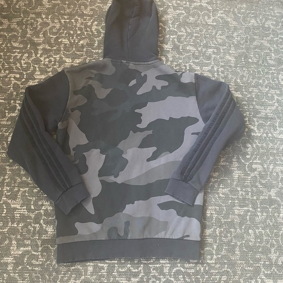 ADIDAS grey and black camp print zip up hoodie size small - Picture 3 of 4